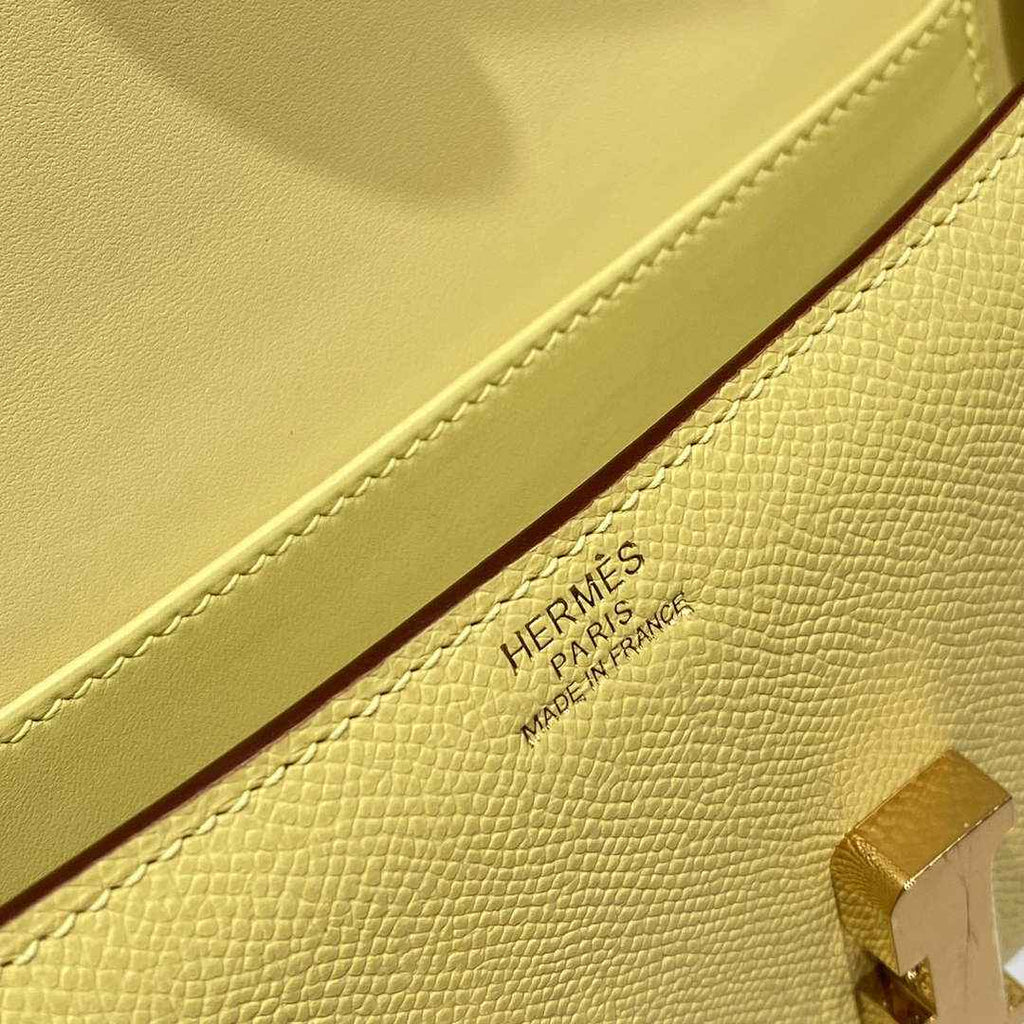 Hermes Constance Box Epsom Leather Lemon Yellow Gold H082763