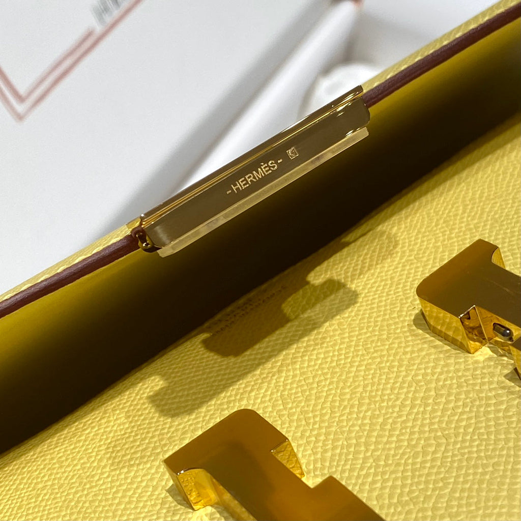Hermes Constance Box Epsom Leather Lemon Yellow Gold H082763