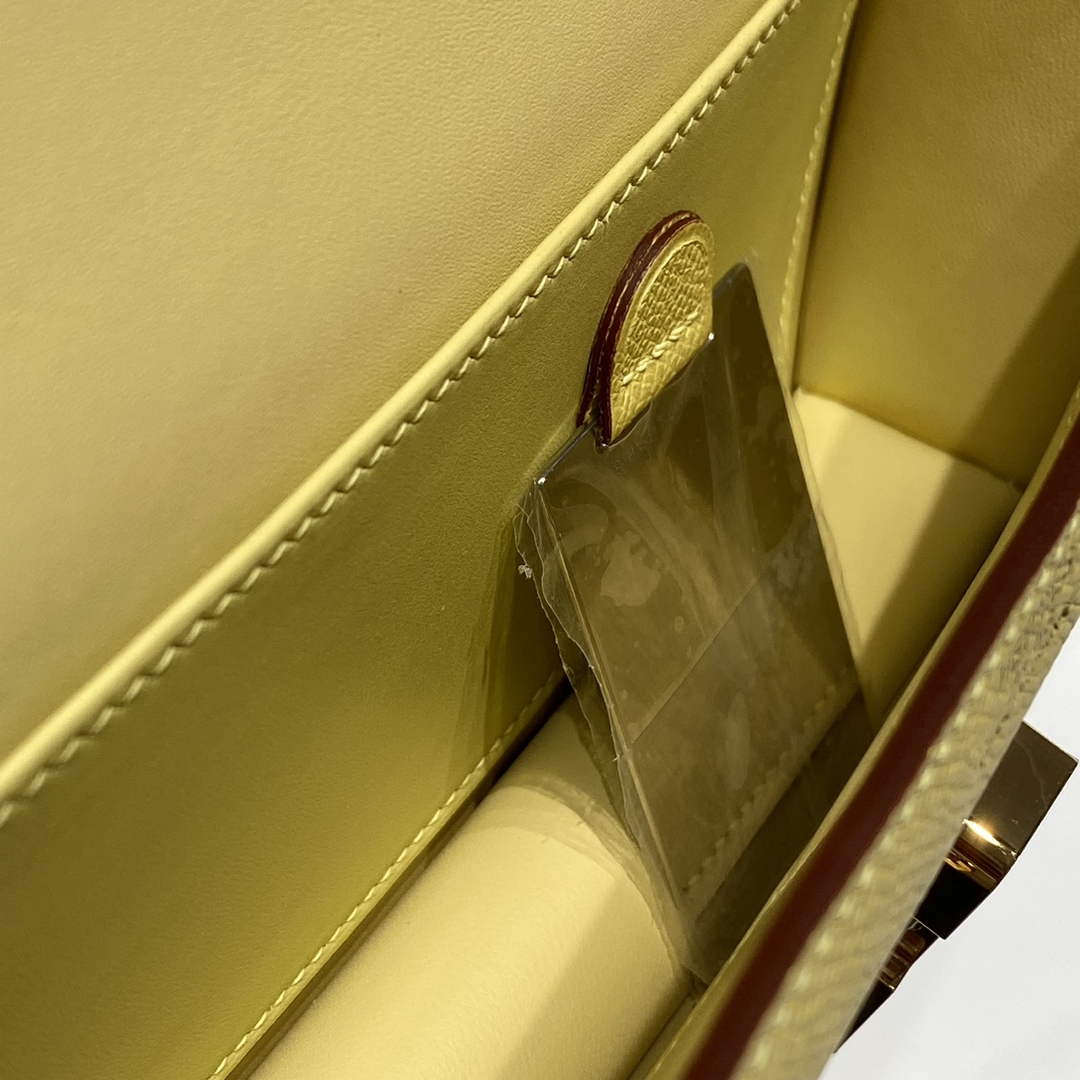 Hermes Constance Box Epsom Leather Lemon Yellow Gold H082763