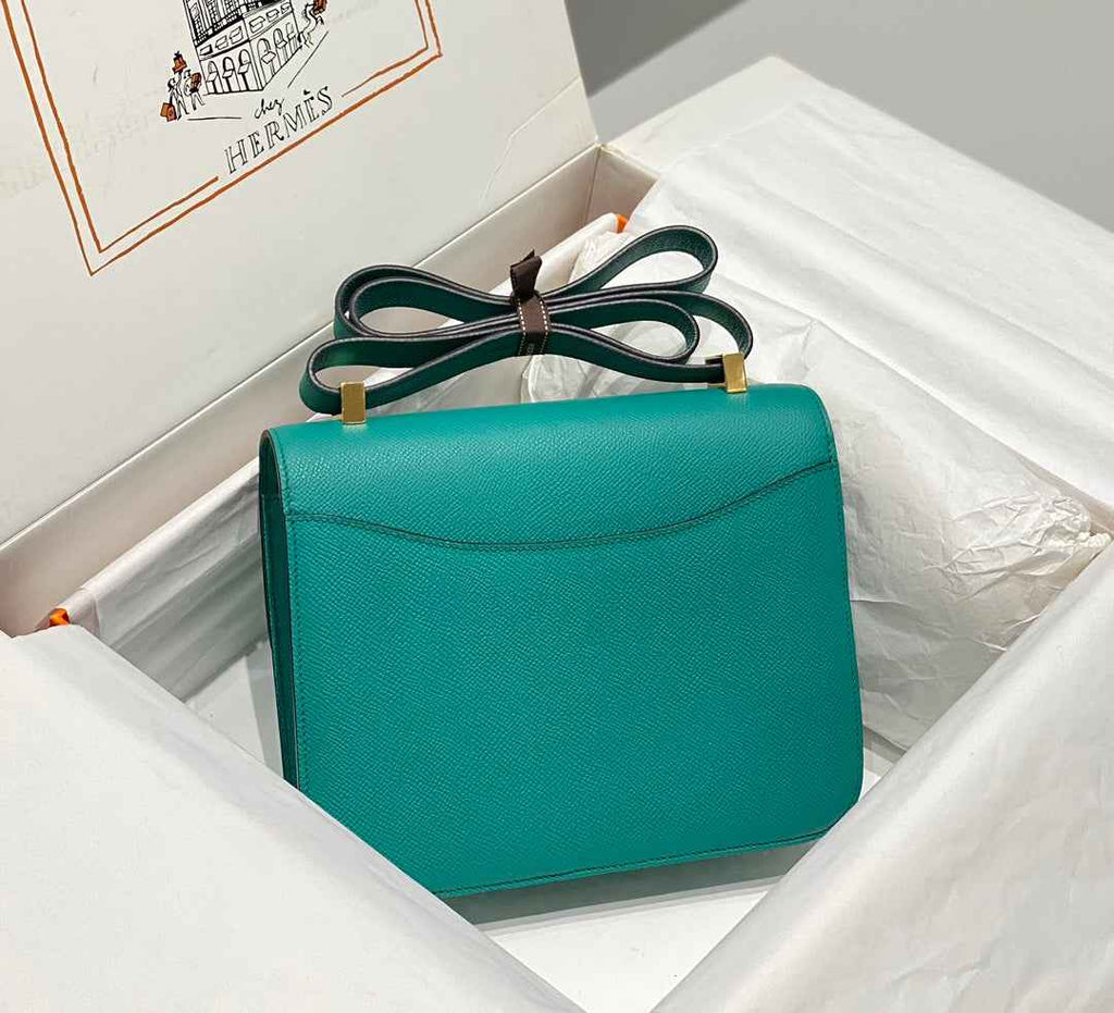 Hermes Constance 23 Box Epsom Leather Green Gold H082802