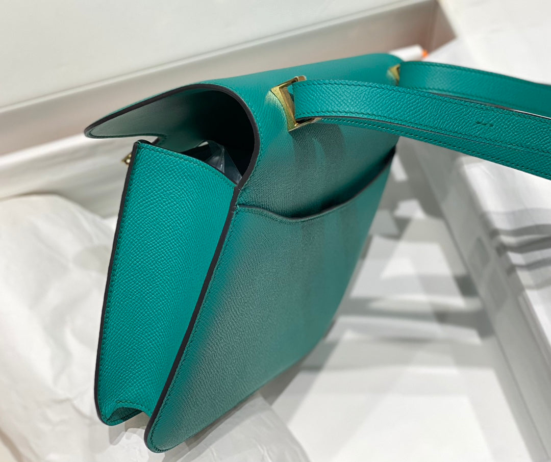 Hermes Constance 23 Box Epsom Leather Green Gold H082802