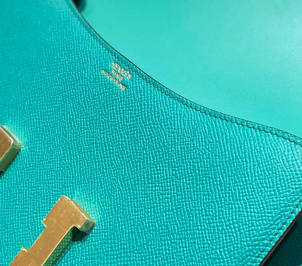 Hermes Constance 23 Box Epsom Leather Green Gold H082802