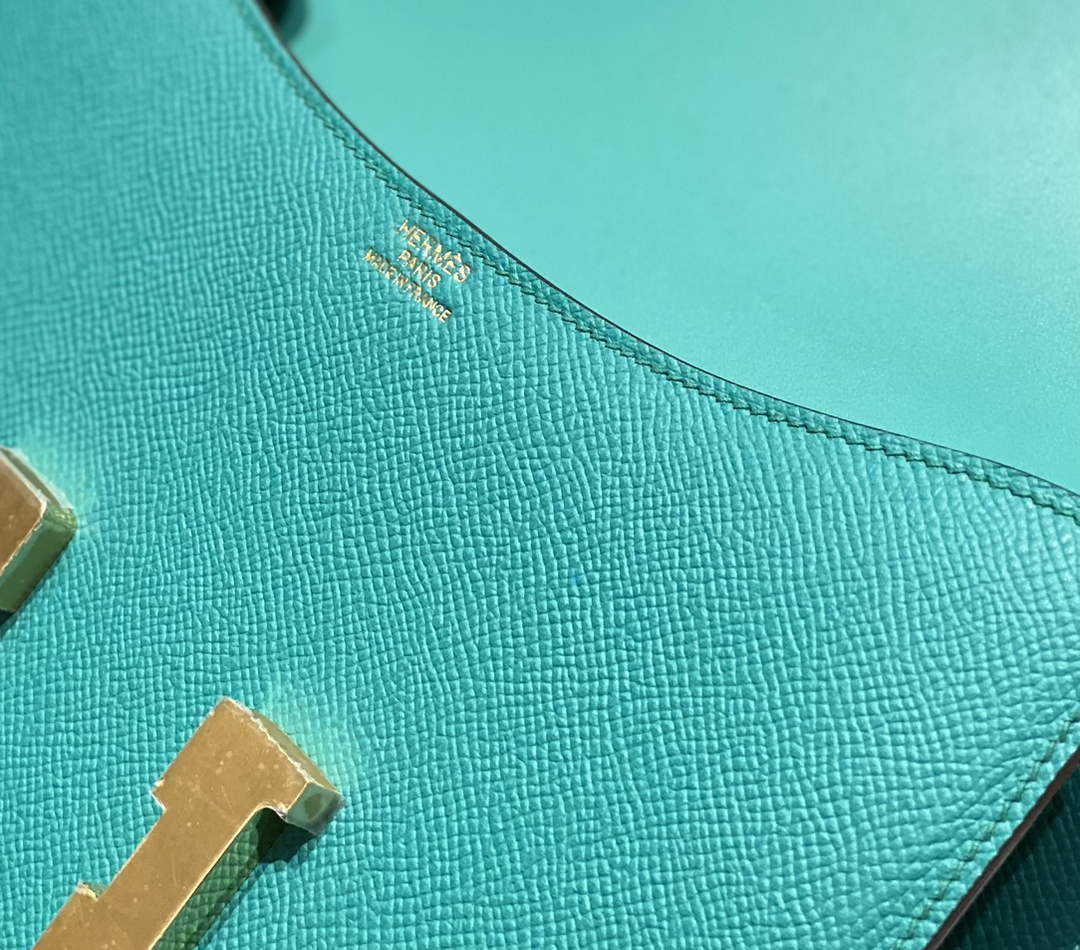 Hermes Constance 23 Box Epsom Leather Green Gold H082802