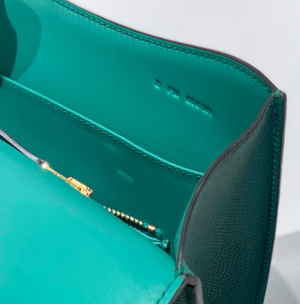Hermes Constance 23 Box Epsom Leather Green Gold H082802