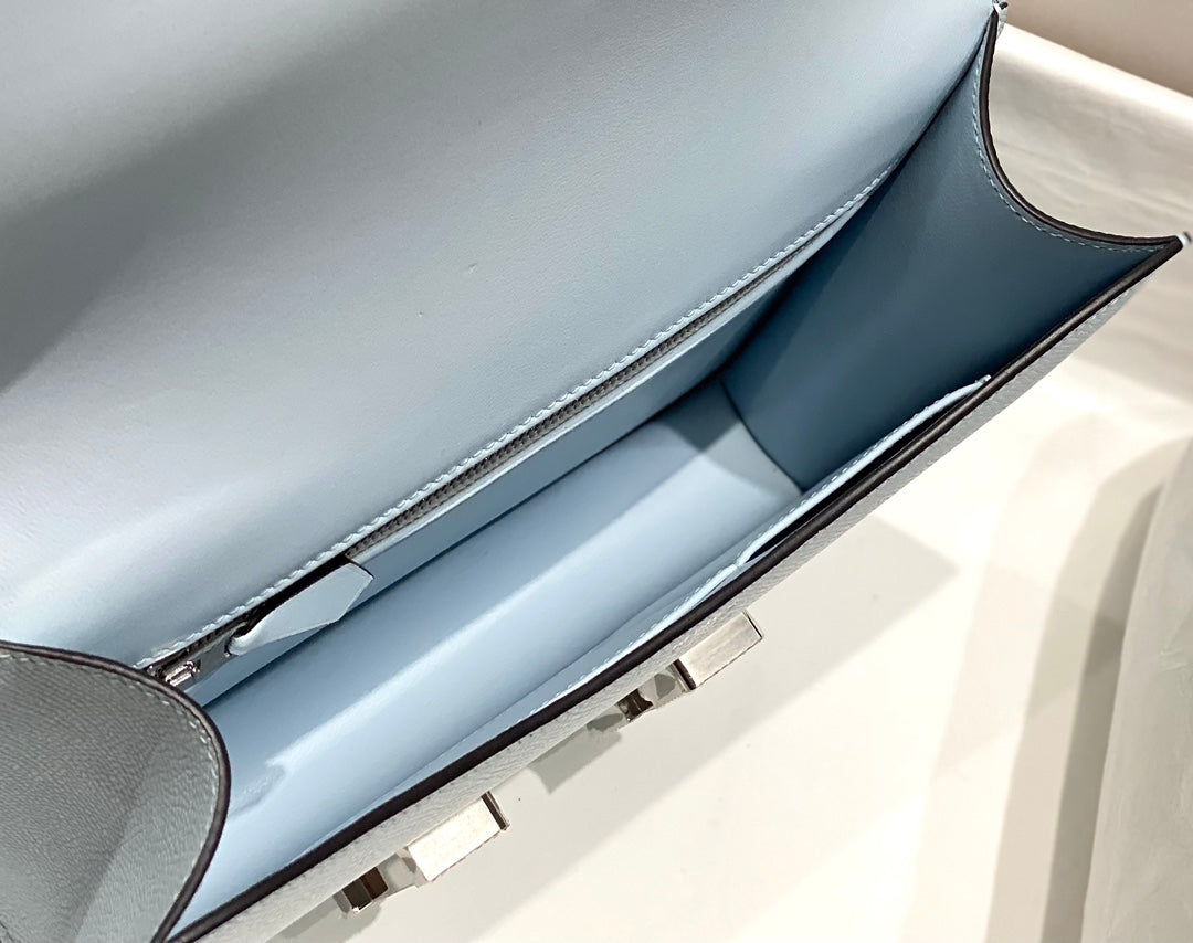 Hermes Constance 23 Box Epsom Leather Light Blue Silver H082812