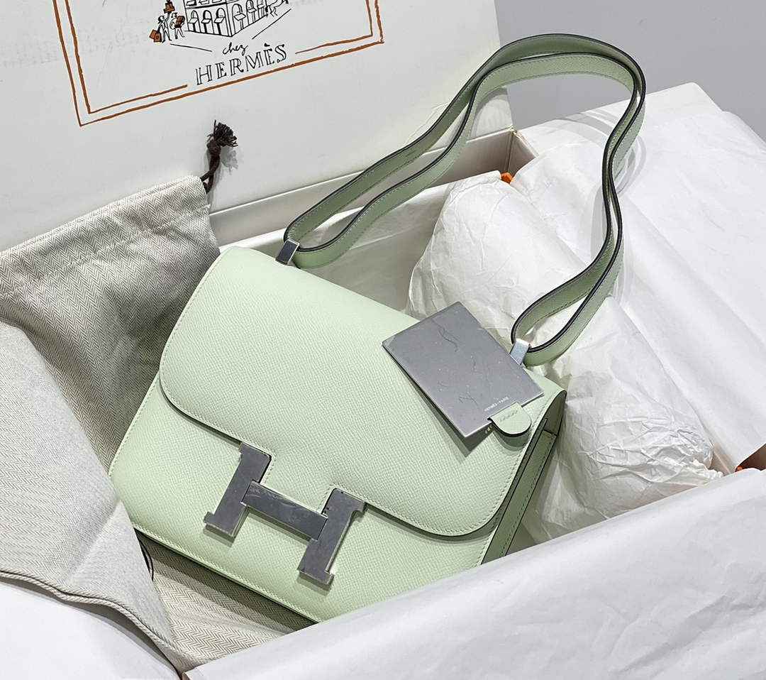 Hermes Constance 23 Box Epsom Leather Light Green Silver H082813