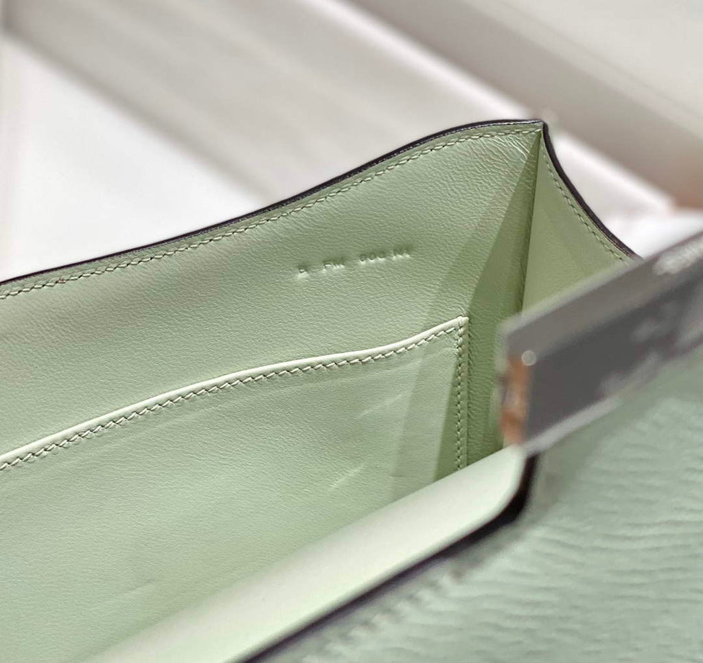 Hermes Constance 23 Box Epsom Leather Light Green Silver H082813