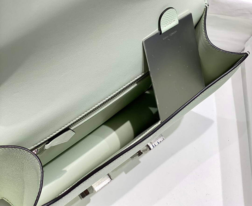 Hermes Constance 23 Box Epsom Leather Light Green Silver H082813