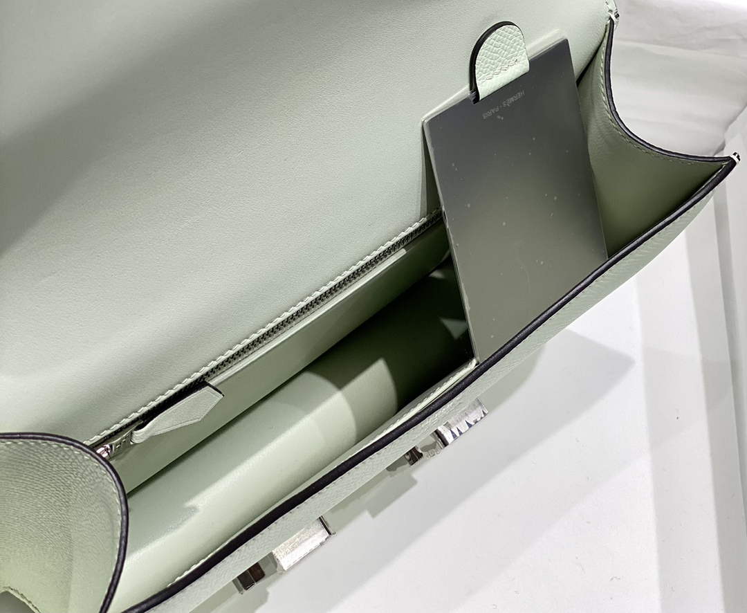 Hermes Constance 23 Box Epsom Leather Light Green Silver H082813