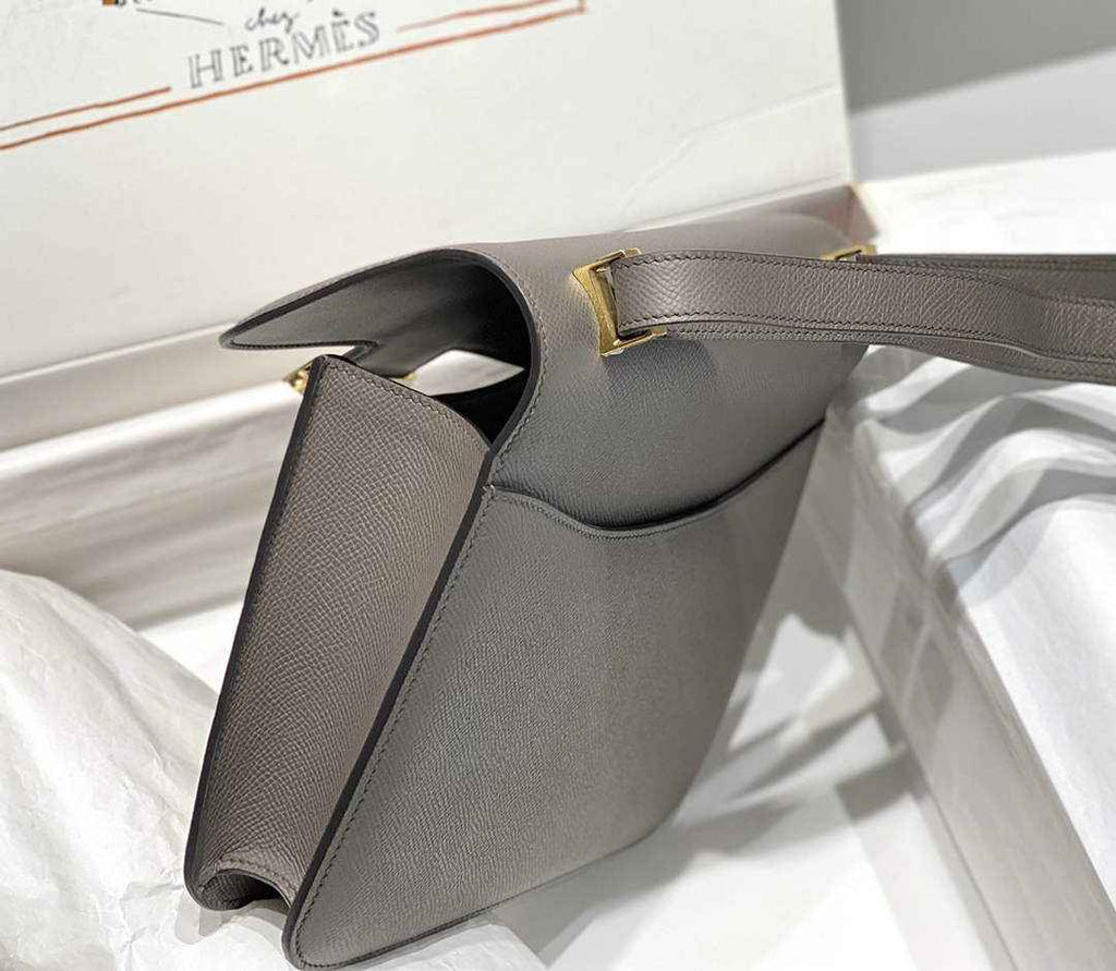 Hermes Constance 23 Box Epsom Leather Dark Gray Gold H082805