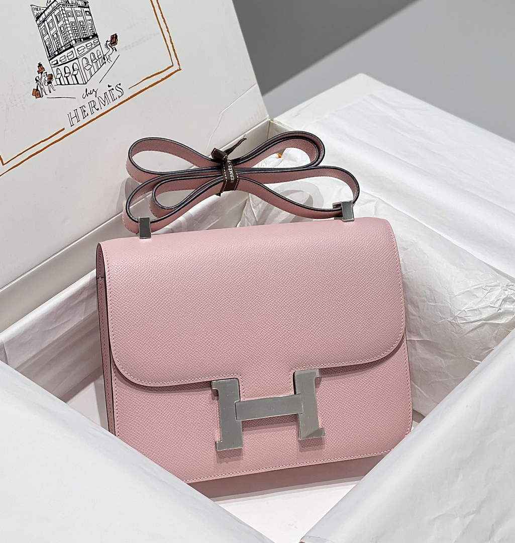 Hermes Constance 23 Box Epsom Leather Light Pink Silver H082804