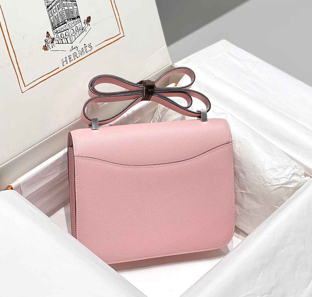 Hermes Constance 23 Box Epsom Leather Light Pink Silver H082804