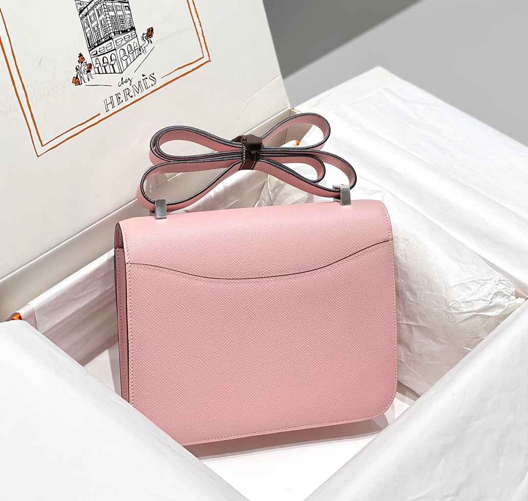 Hermes Constance 23 Box Epsom Leather Light Pink Silver H082804
