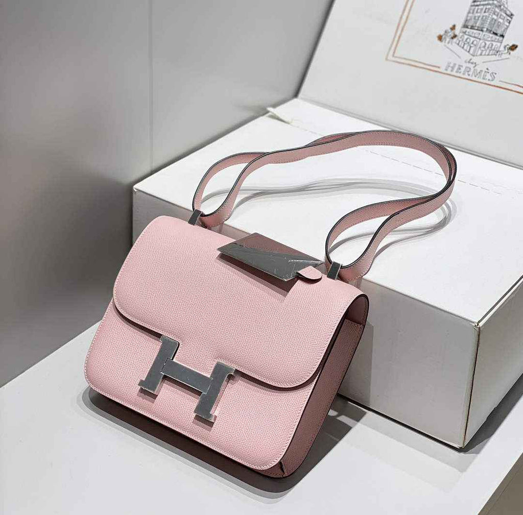 Hermes Constance 23 Box Epsom Leather Light Pink Silver H082804