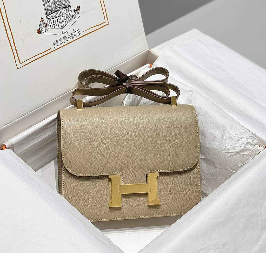 Hermes Constance 23 Box Epsom Leather Light Gray Gold H082803