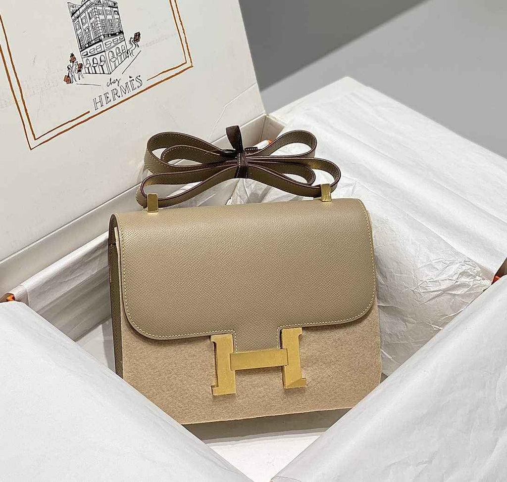 Hermes Constance 23 Box Epsom Leather Light Gray Gold H082803