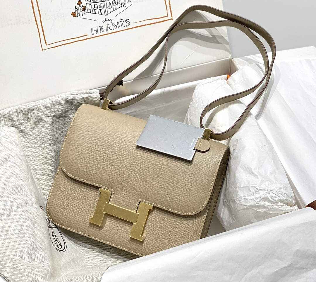 Hermes Constance 23 Box Epsom Leather Light Gray Gold H082803