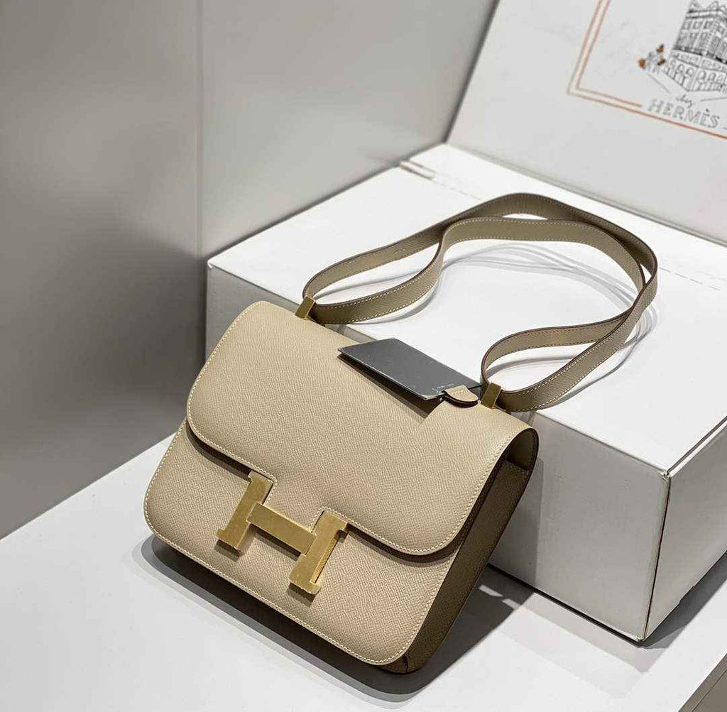 Hermes Constance 23 Box Epsom Leather Light Gray Gold H082803