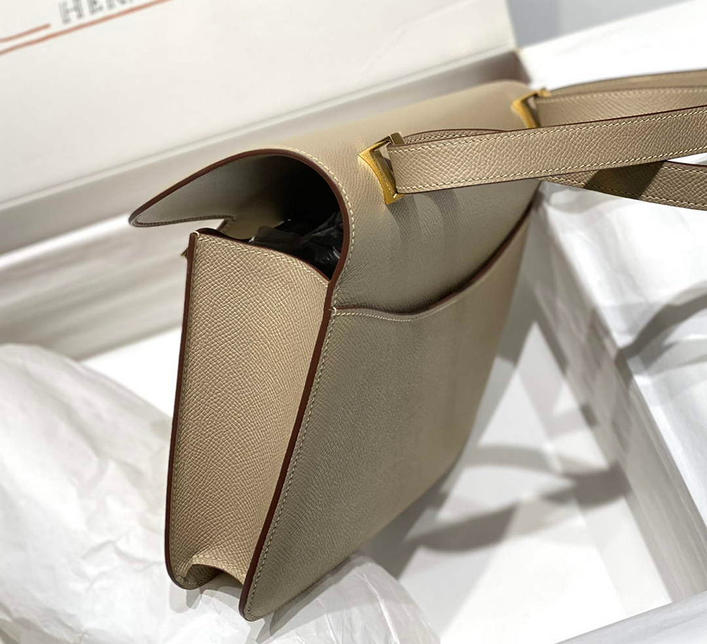 Hermes Constance 23 Box Epsom Leather Light Gray Gold H082803