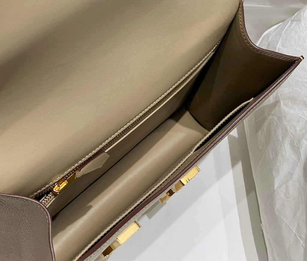 Hermes Constance 23 Box Epsom Leather Light Gray Gold H082803