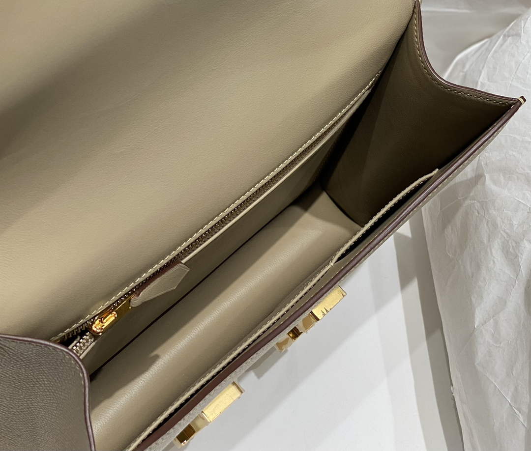 Hermes Constance 23 Box Epsom Leather Light Gray Gold H082803
