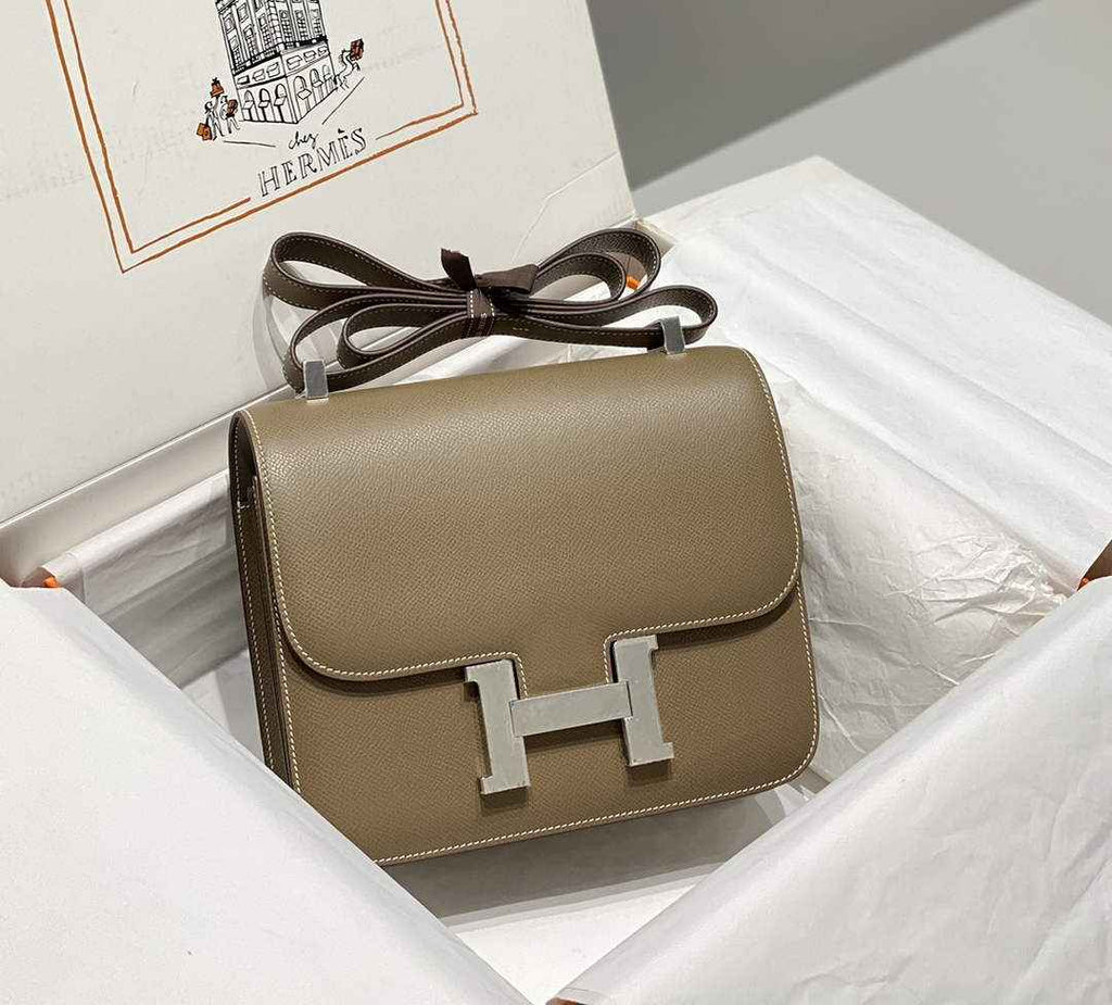 Hermes Constance 23 Box Epsom Leather Gray Silver H082911