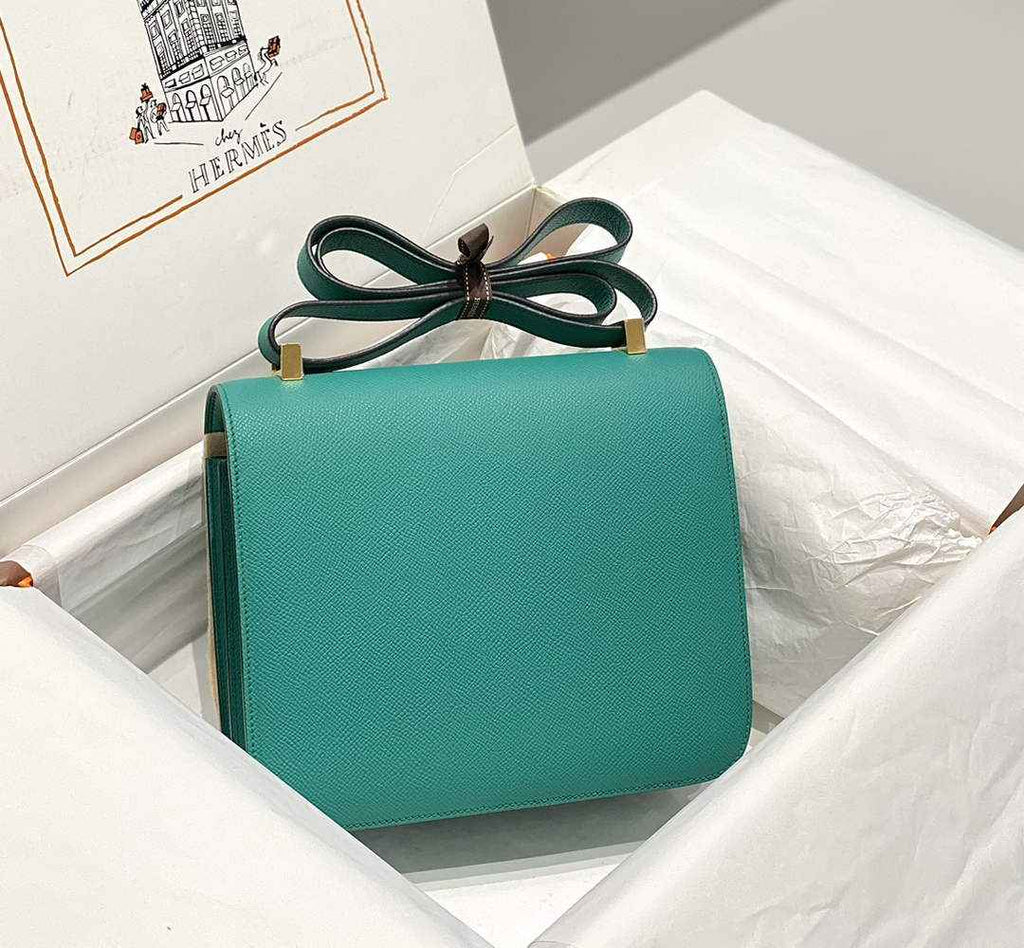 Hermes Constance 23 Box Epsom Leather Green Gold H082902