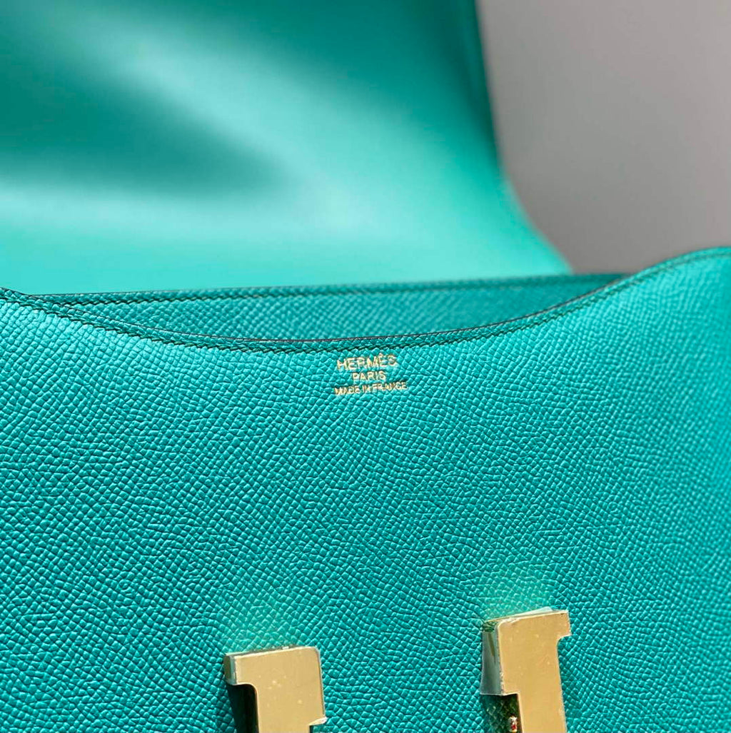 Hermes Constance 23 Box Epsom Leather Green Gold H082902