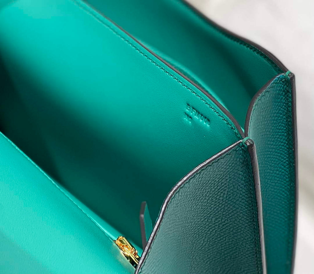 Hermes Constance 23 Box Epsom Leather Green Gold H082902