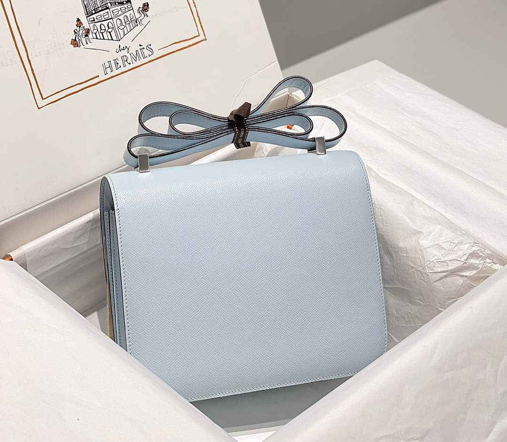 Hermes Constance 23 Box Epsom Leather Blue Silver H082903