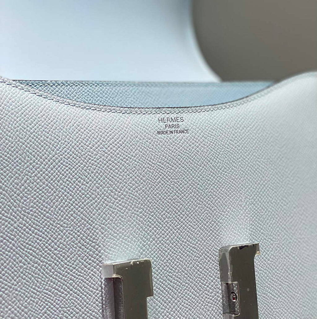 Hermes Constance 23 Box Epsom Leather Blue Silver H082903