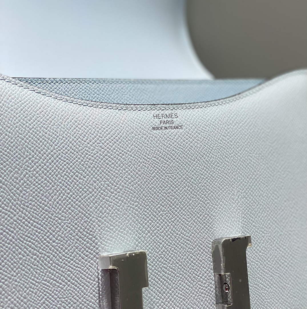 Hermes Constance 23 Box Epsom Leather Blue Silver H082903