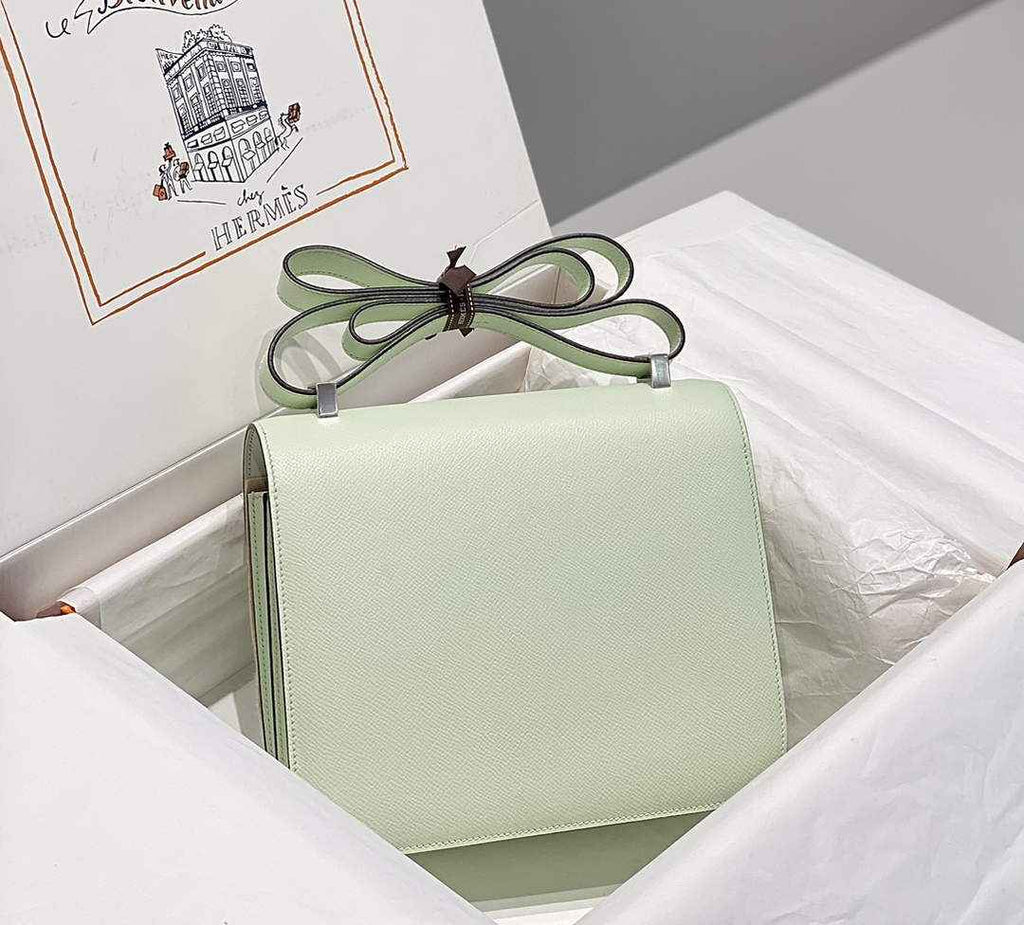 Hermes Constance 23 Box Epsom Leather Light Green Silver H082904