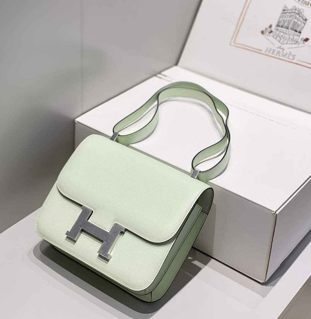 Hermes Constance 23 Box Epsom Leather Light Green Silver H082904