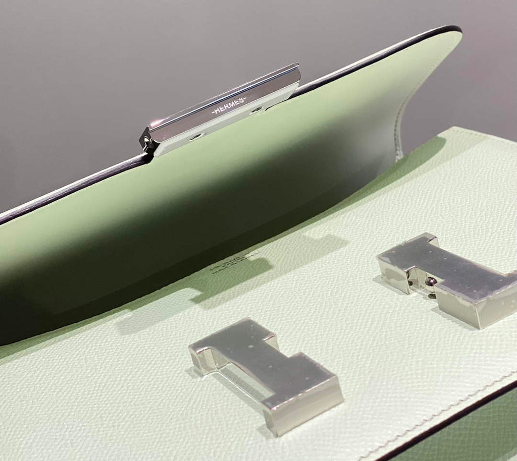 Hermes Constance 23 Box Epsom Leather Light Green Silver H082904