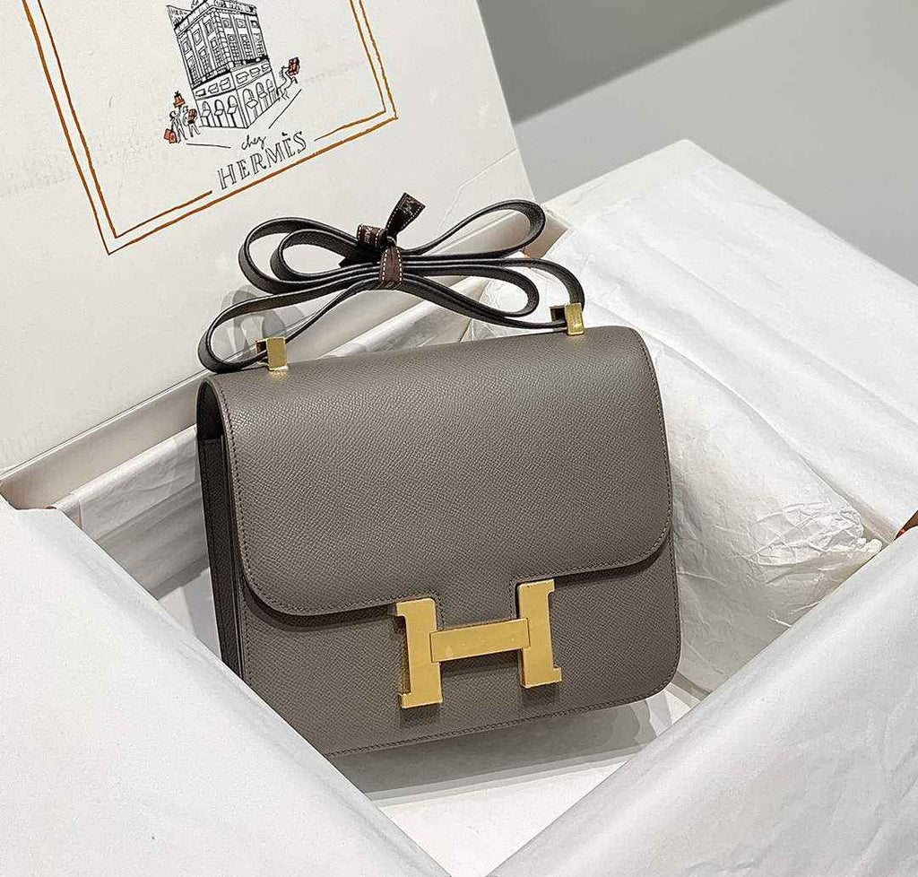 Hermes Constance 23 Box Epsom Leather Dark Gray Gold H082905