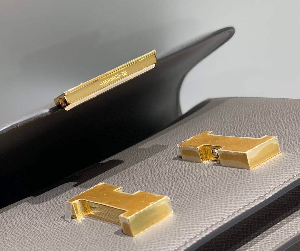 Hermes Constance 23 Box Epsom Leather Dark Gray Gold H082905