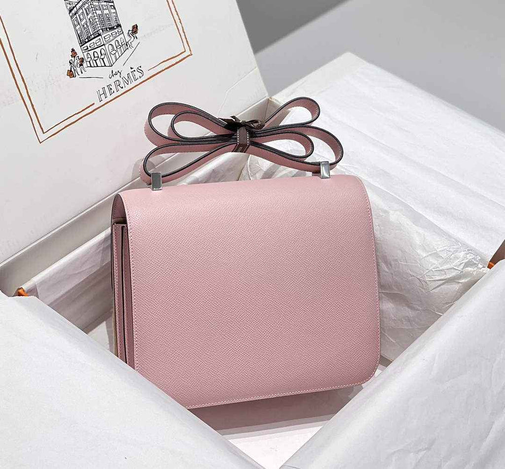Hermes Constance 23 Box Epsom Leather Light Pink Silver H082906