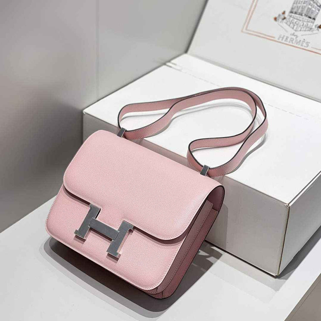Hermes Constance 23 Box Epsom Leather Light Pink Silver H082906