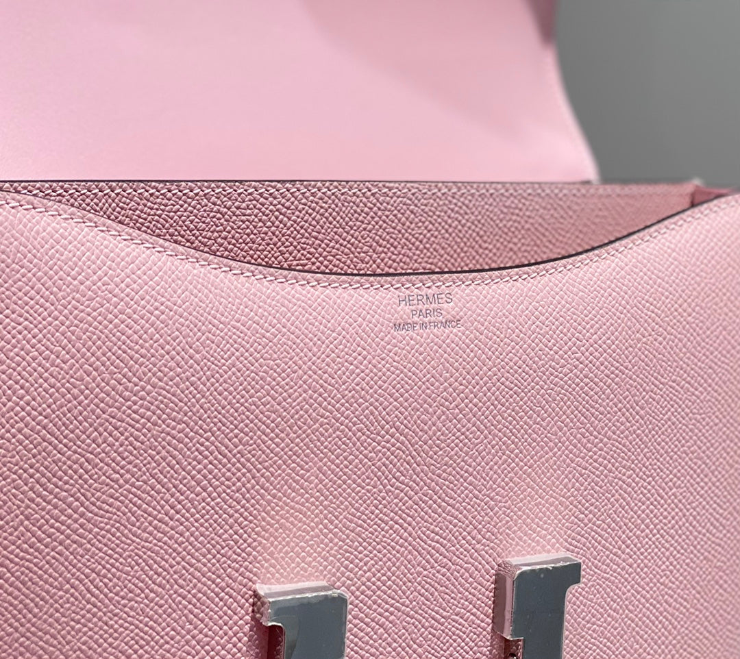 Hermes Constance 23 Box Epsom Leather Light Pink Silver H082906