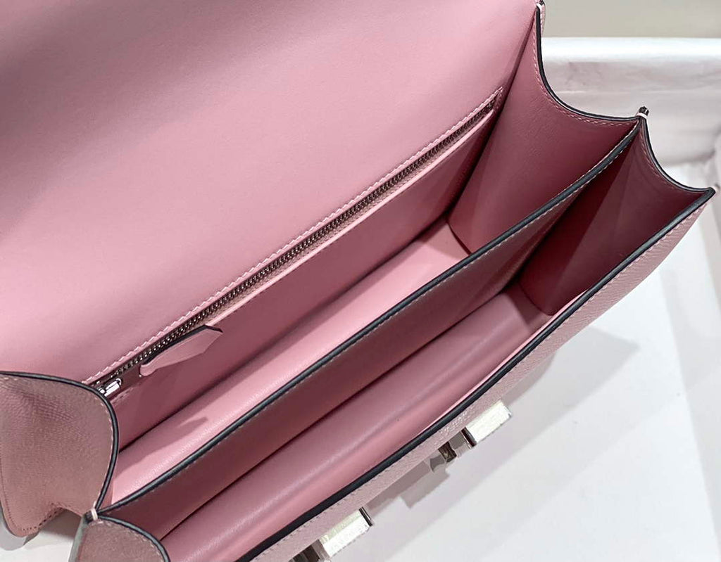 Hermes Constance 23 Box Epsom Leather Light Pink Silver H082906