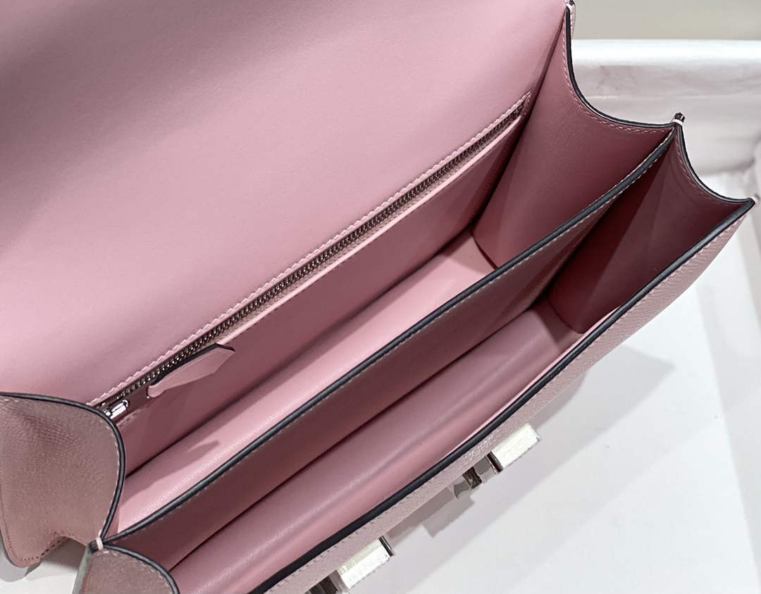 Hermes Constance 23 Box Epsom Leather Light Pink Silver H082906