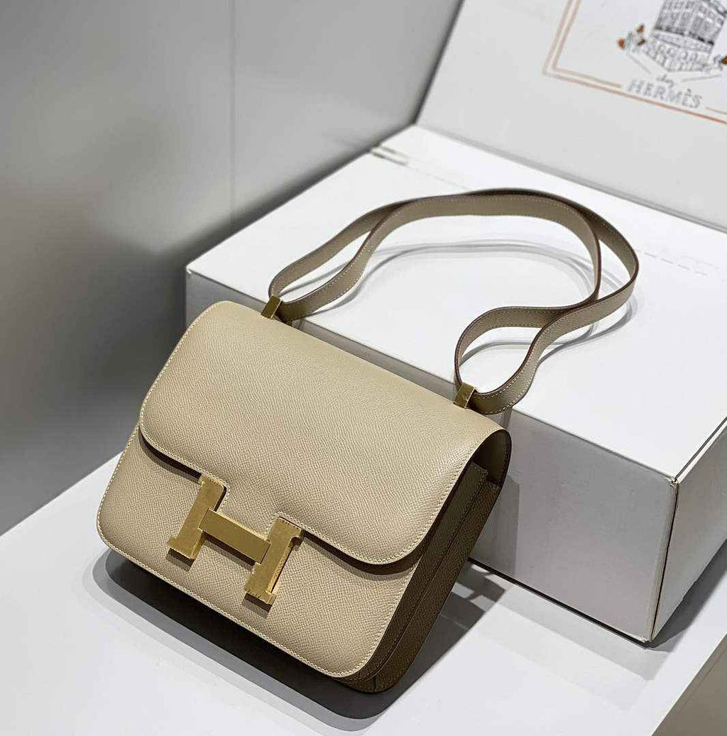 Hermes Constance 23 Box Epsom Leather Light Gray Gold H082907