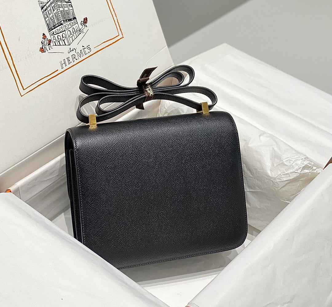 Hermes Constance 23 Box Epsom Leather Black Gold H082900