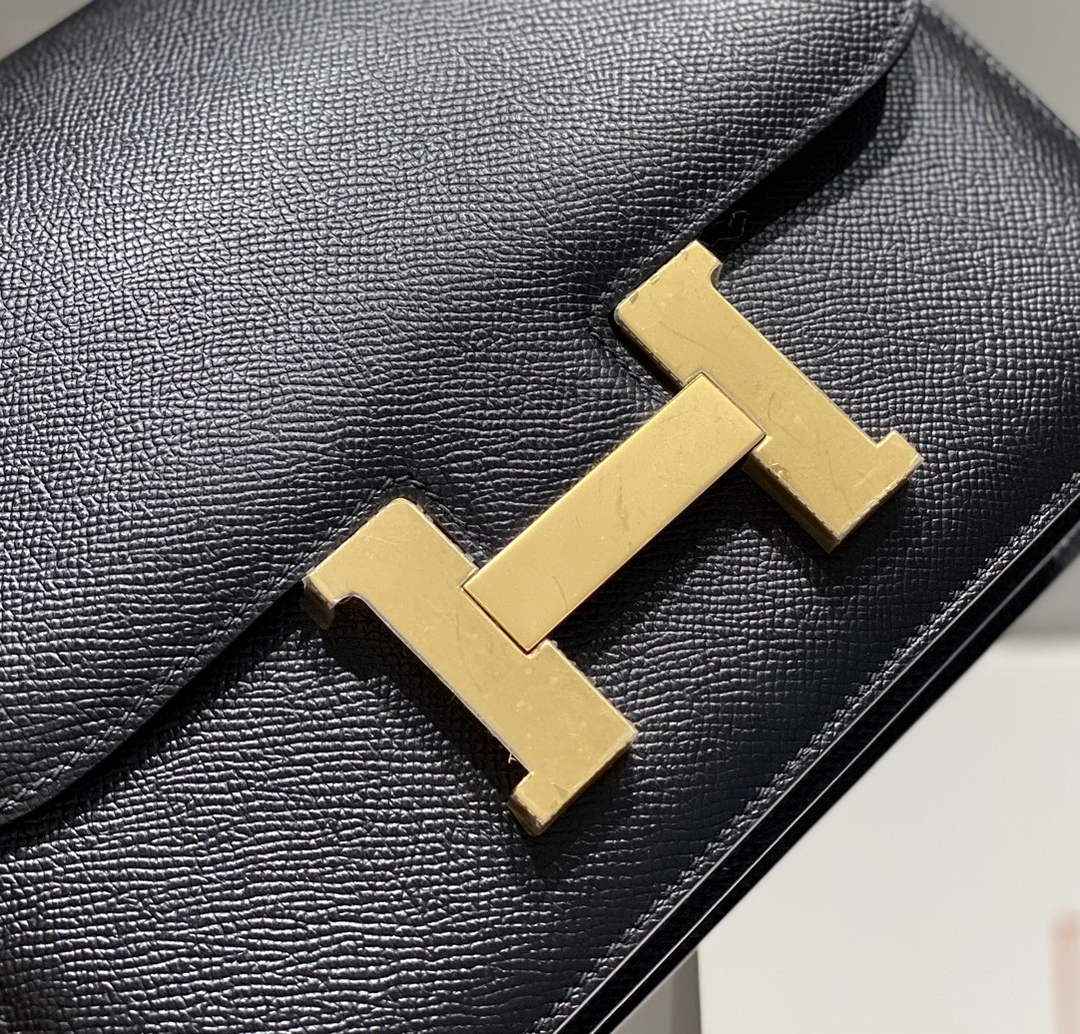 Hermes Constance 23 Box Epsom Leather Black Gold H082900