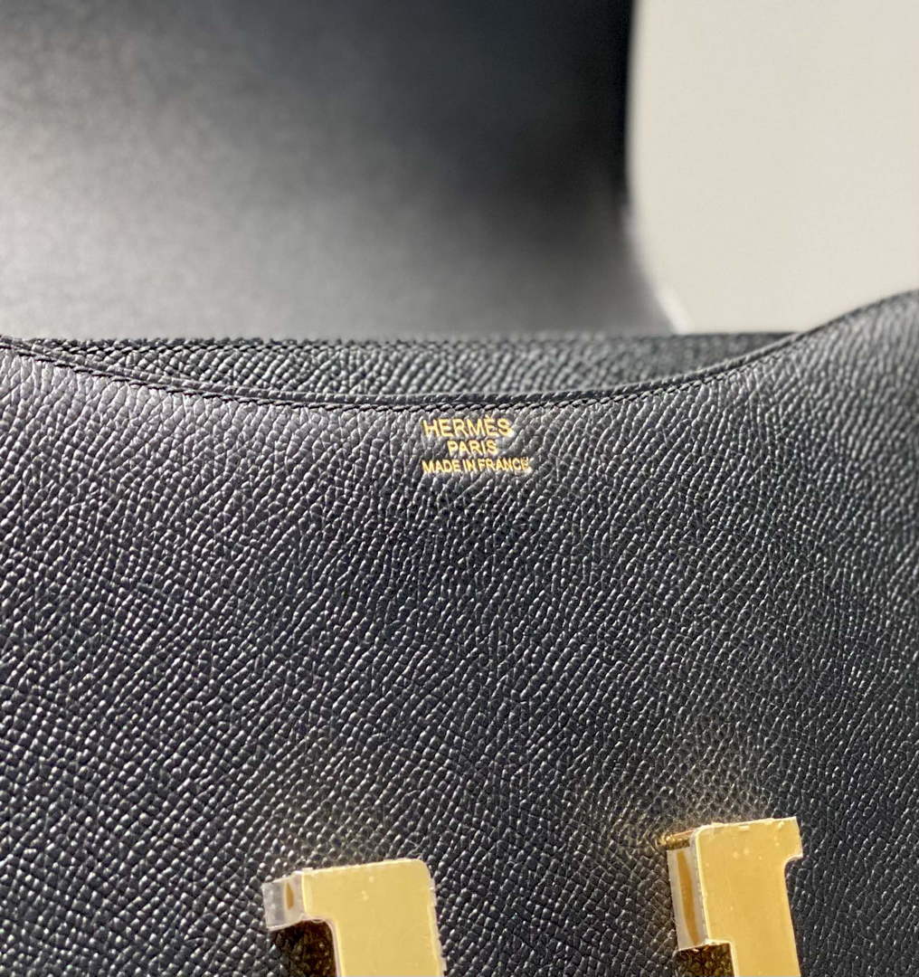 Hermes Constance 23 Box Epsom Leather Black Gold H082900