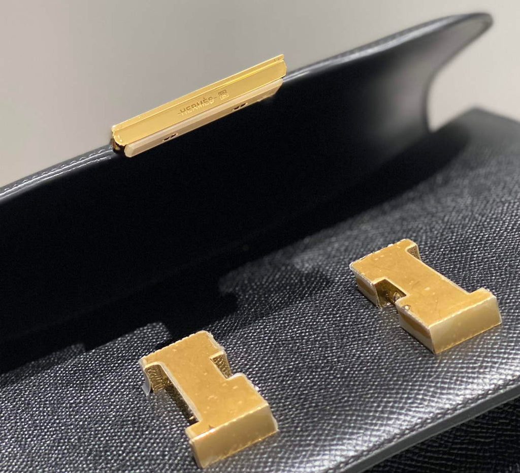 Hermes Constance 23 Box Epsom Leather Black Gold H082900