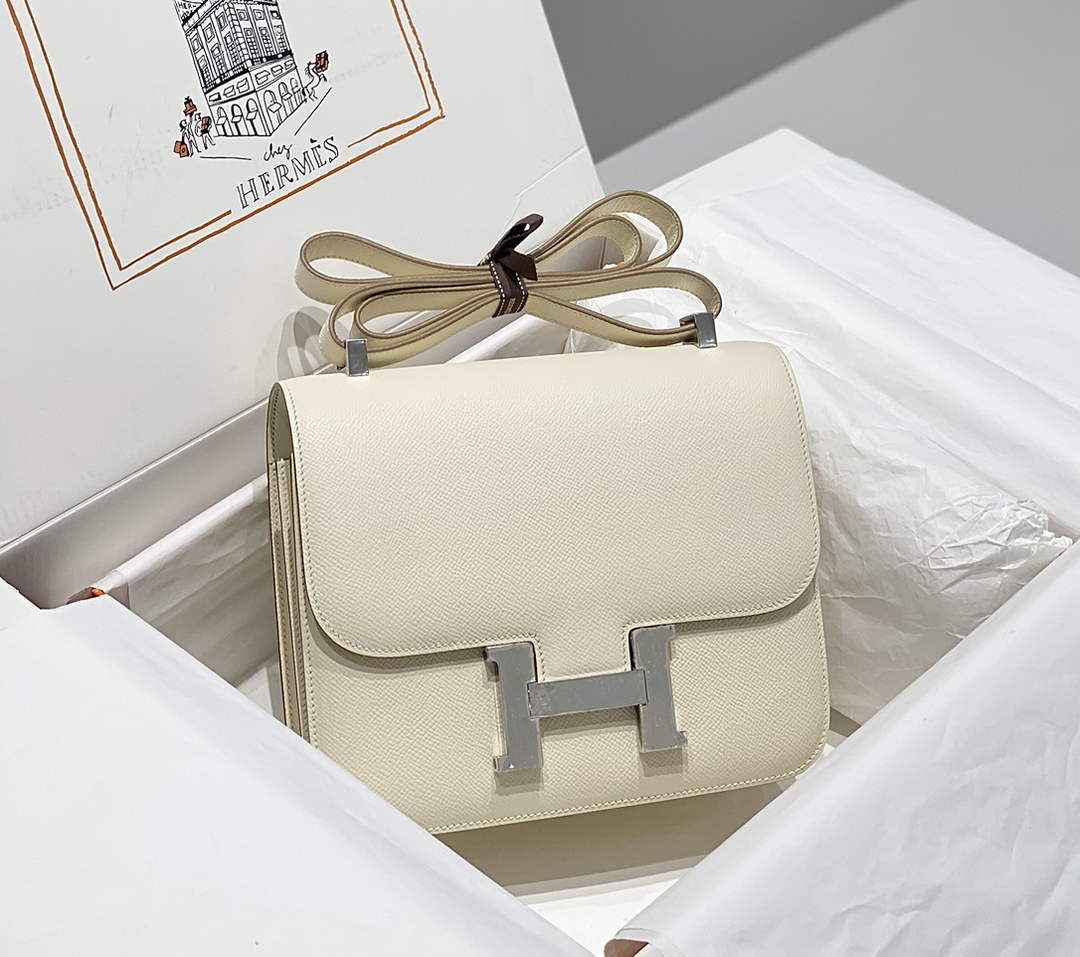 Hermes Constance 23 Box Epsom Leather Beige Silver H082910