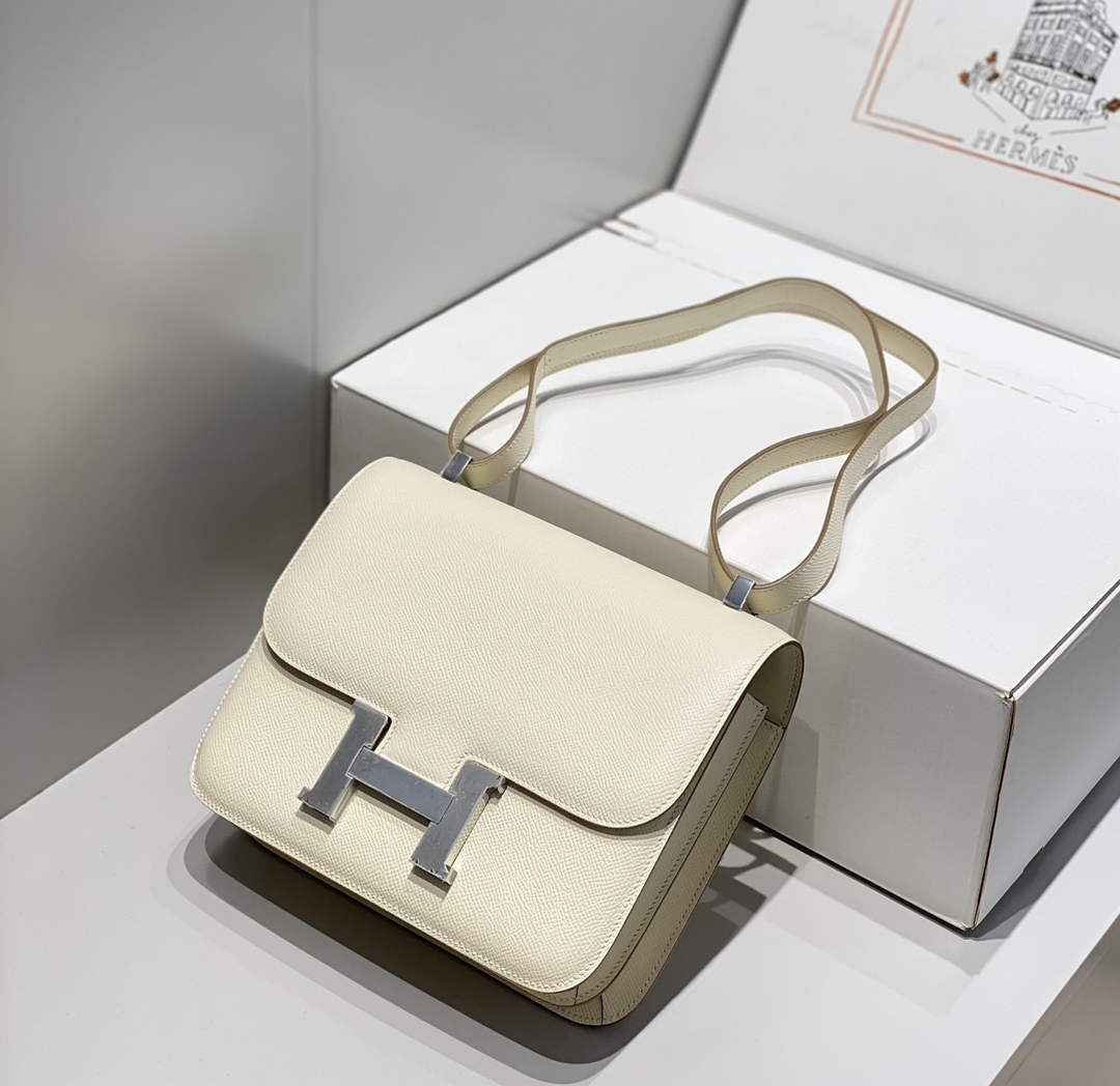 Hermes Constance 23 Box Epsom Leather Beige Silver H082910