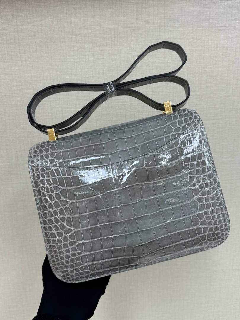 Hermes Constance Crocodile Leather Gray Gold H282263